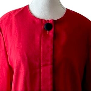 Leslie Fay 1980s Vintage Cropped‎ Jacket Womens 12 Red Petite Shoulder Pads